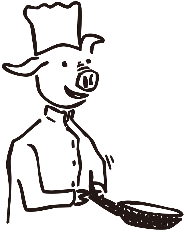 豚のフライパンアニメ