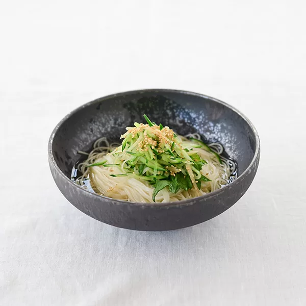 きゅうりと新しょうがのそうめん