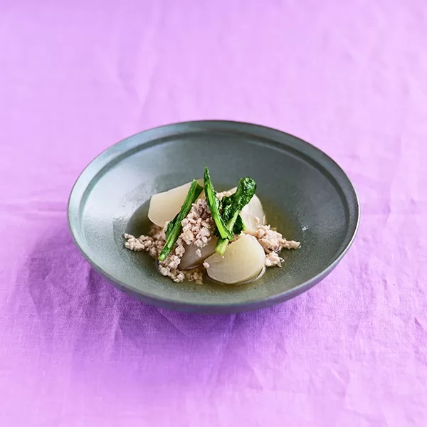 かぶと鶏ひき肉の煮物
