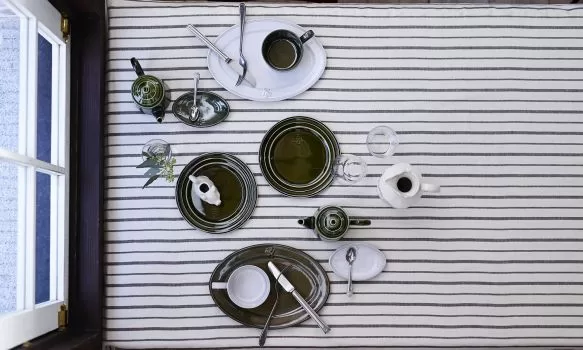 ダブルガーゼ ライン(茶)