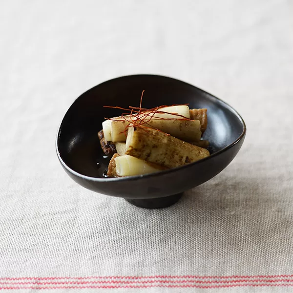 ネギとごぼうと厚揚げの煮浸し