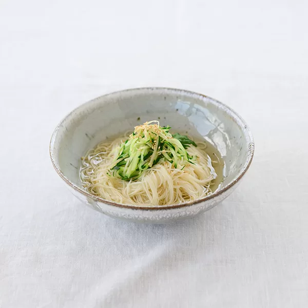 きゅうりと新しょうがのそうめん