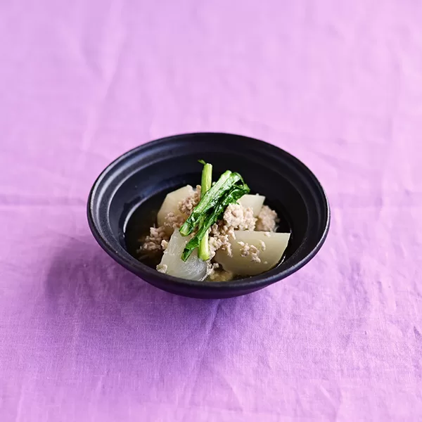 かぶと鶏ひき肉の煮物